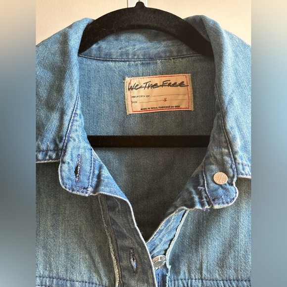NWT We The Free Heritage Quilted Shirt Jacket S Hay Tint Wash Blue Light Shacket - Picture 6 of 9
